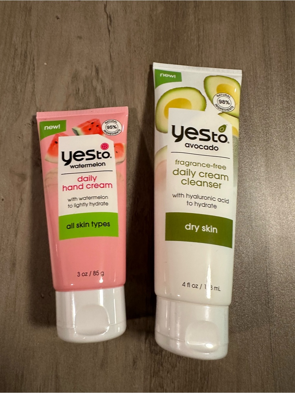 Yes to Watermelon Hand Cream and Yes to Avocado daily cream face cleanser New